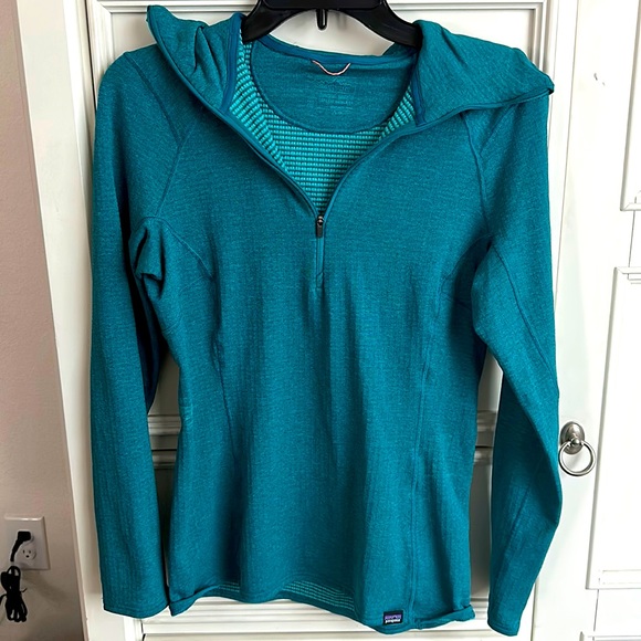 Patagonia Tops - Patagonia teal hoodie, worn once, size small, euc